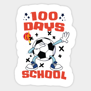 100 days of school featuring a dabbing Football #6 Sticker